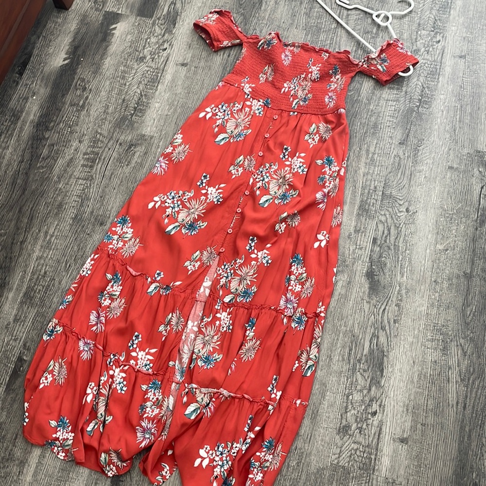 Long orange sun dress